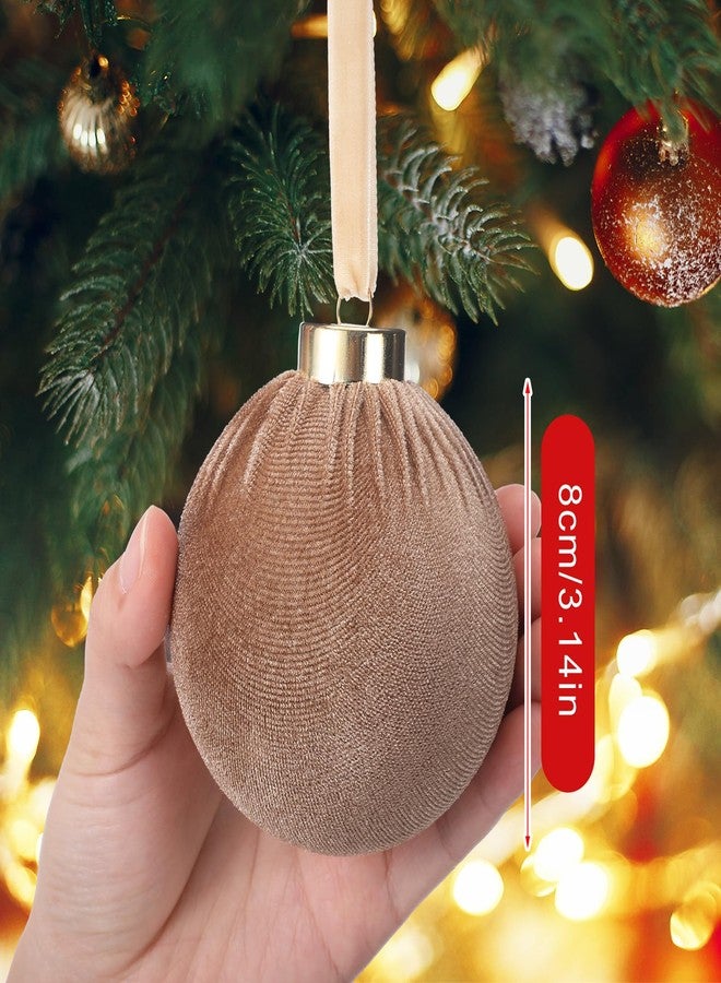 مجموعة زينة عيد الميلاد من سيمجوينج، 12 قطعة، كرات مخملية محايدة، 3.15 بوصة، كرات مخملية مزينة بألوان الزمرد الأخضر والأحمر والبني والأبيض، زينة عصرية لشجرة عيد الميلاد وإكليل الزهور المنزلي - Image 3